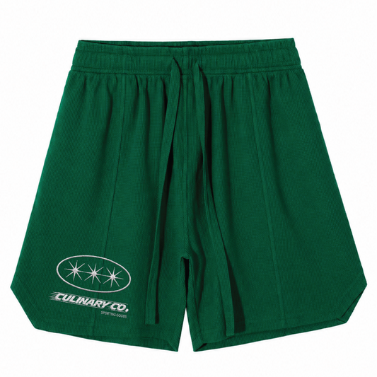 CULINARY CO emerald green tennis shorts